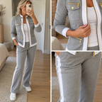 Agata | Elegancki komplet z żakietem i spodniami z lampasem