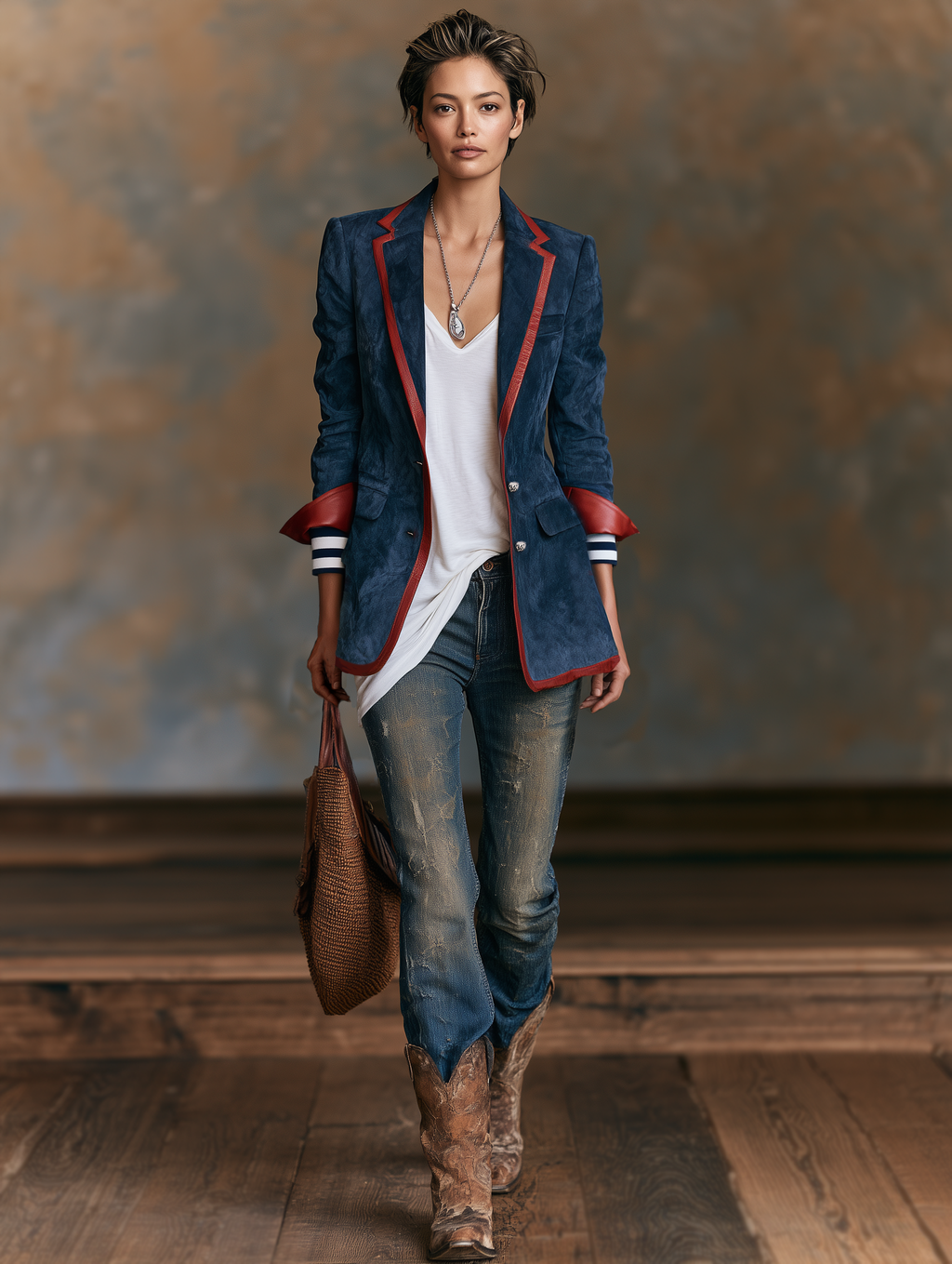 Ginevra™ | Marynarka vintage z imitacji zamszu