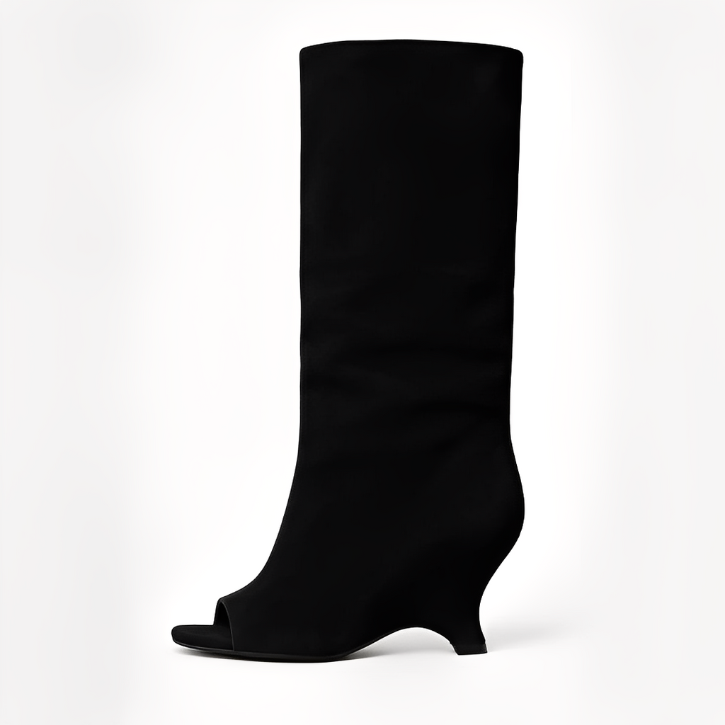 Cally - Stylowe wysokie buty z otwartym noskiem dla kobiet