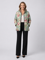 Carys | Retro Floral Patterned Quilted Jacket