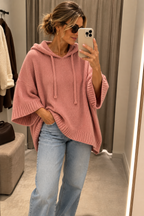 Jolanta |Sweter oversize damski z kapturem