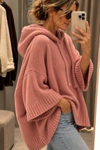 Jolanta |Sweter oversize damski z kapturem