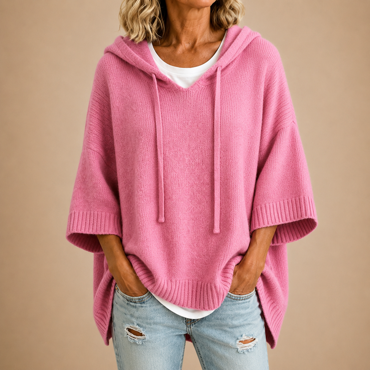Irena | Luźny oversize sweter z kapturem