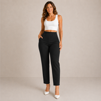 CELINA | Wysmuklające spodnie slim fit z krepy
