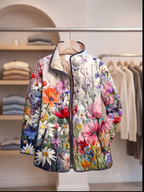 Kaia | Urocza pikowana kurtka w stylu vintage z kwiatowym wzore