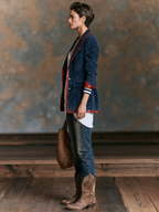 Ginevra™ | Marynarka vintage z imitacji zamszu