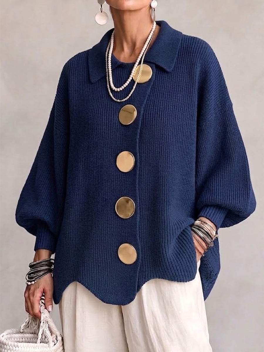 Klara | Kardigan oversize z kołnierzem