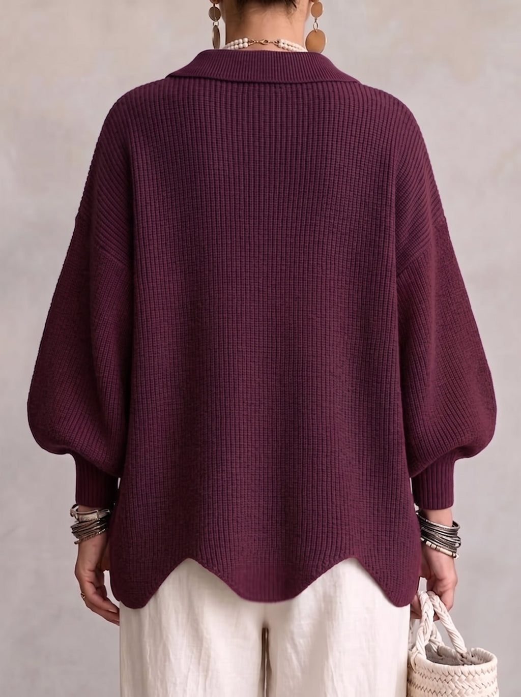 Klara | Kardigan oversize z kołnierzem