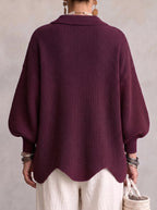 Klara | Kardigan oversize z kołnierzem