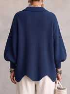 Klara | Kardigan oversize z kołnierzem