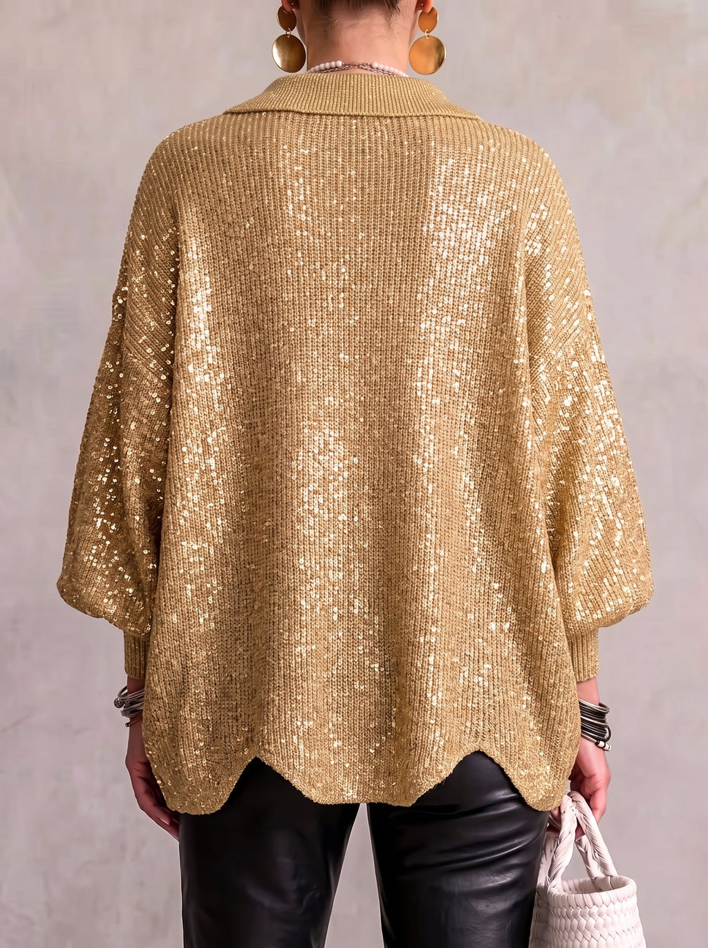 Klara | Kardigan oversize z kołnierzem