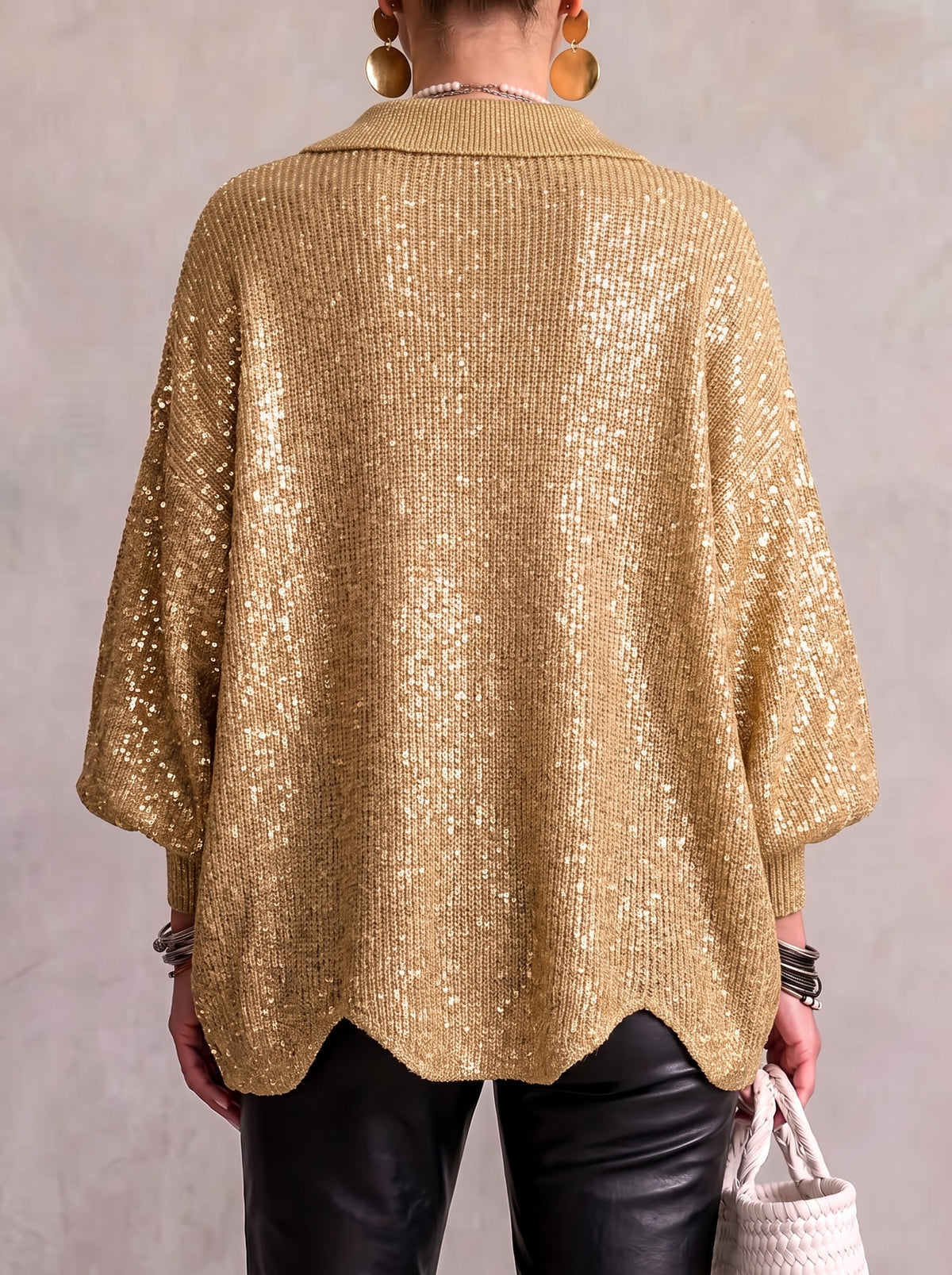 Klara | Kardigan oversize z kołnierzem